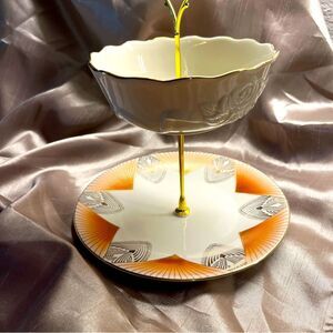Fine China Upcycled Two Tier Vintage China Serving Piece